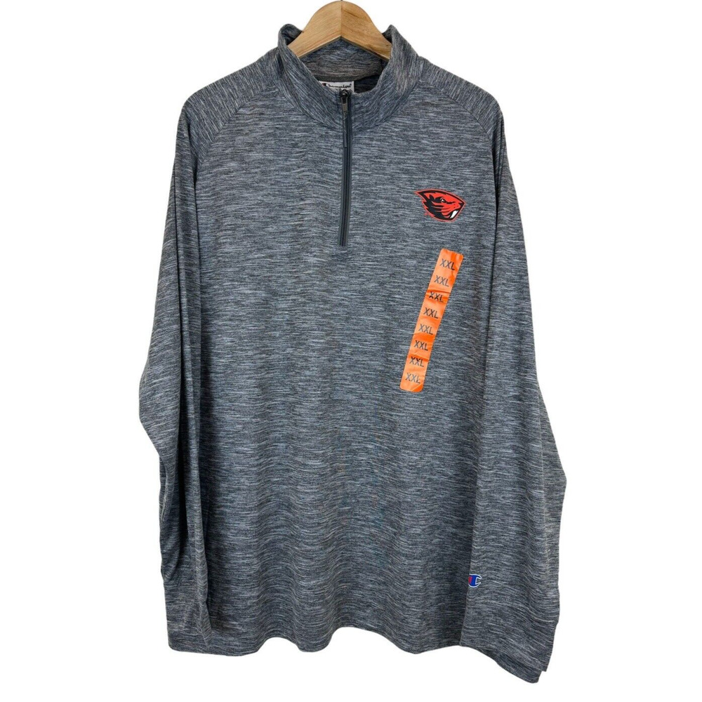 Oregon State University Beavers Champion 1/4‎ Zip XXL Heather Gray Pullover NWT
